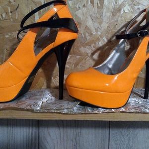 Fall...Orange and Black Ladies Heels
